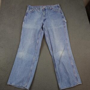 Vintage Big Mac Carpenter Jeans Mens Light Wash Denim Hammer Loop Union Orange